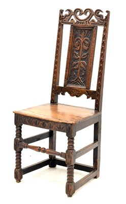 Lot 445 - Late 17th century oak dining chair