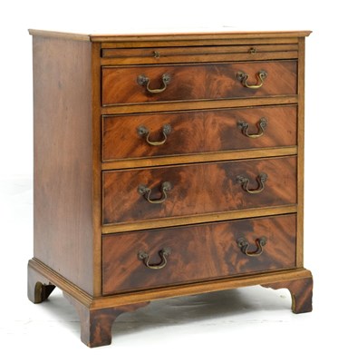 Lot 407 - Reproduction George III-style mahogany chest of four long drawers