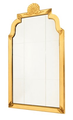 Lot 497 - Continental-style wall mirror with shell cresting