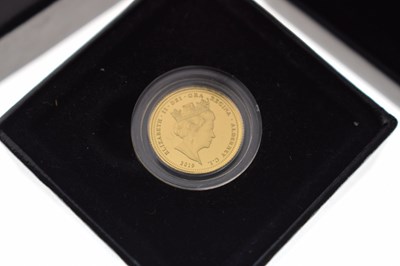 Lot 164 - Hattons of London Elizabeth II Alderney Quarter gold Sovereign