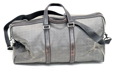 Lot 208 - Salvadore Ferragamo - Grey canvas monogrammed travel holdall