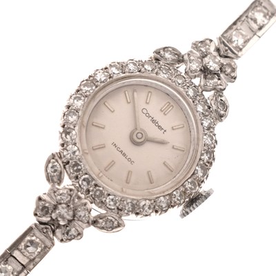 Lot 113 - Cortébert  - Lady's diamond set cocktail watch