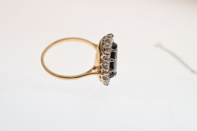 Lot 11 - Sapphire and diamond cluster ring