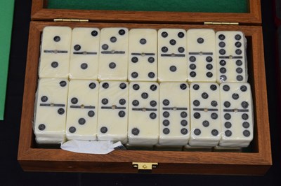 Lot 182 - Cased Jaques of London Deluxe Double Nine Dominoes set and Mah-Jongg