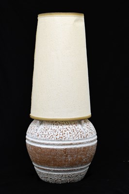 Lot 494 - Large terracotta lamp base and shade