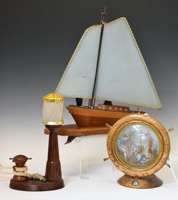 Lot 498 - Three nautical-themed table lamps