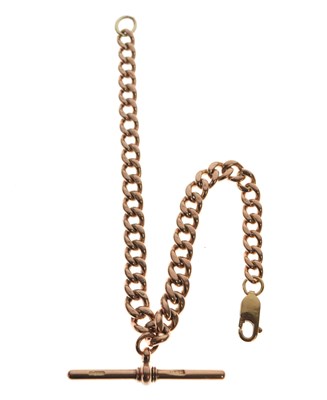 Lot 76 - 9ct gold Albert watch chain, converted into a bracelet