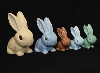 Lot 305 - Group of Sylvac and other pottery graduated rabbits