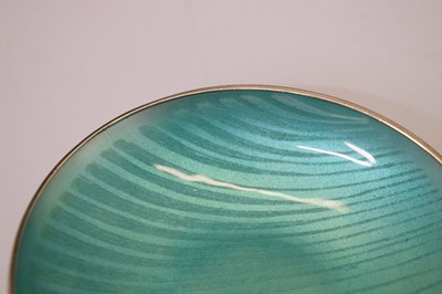 Lot 94 - Anton Michelsen - Danish white metal and green enamel dish