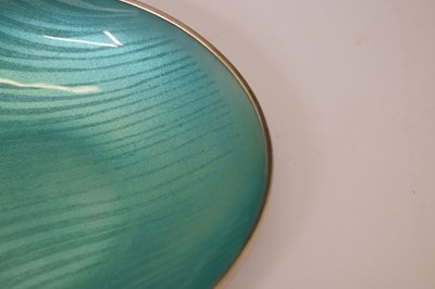 Lot 94 - Anton Michelsen - Danish white metal and green enamel dish
