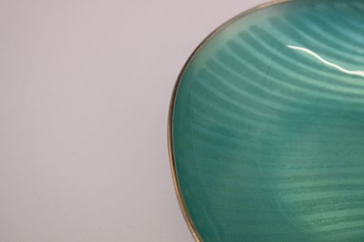 Lot 94 - Anton Michelsen - Danish white metal and green enamel dish