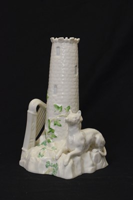 Lot 300 - Belleek tower centrepiece 223/800 and a quantity of teawares