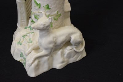 Lot 300 - Belleek tower centrepiece 223/800 and a quantity of teawares