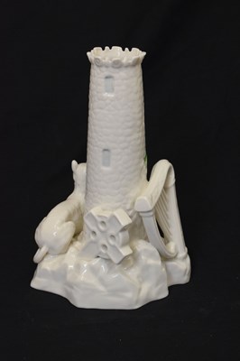 Lot 300 - Belleek tower centrepiece 223/800 and a quantity of teawares