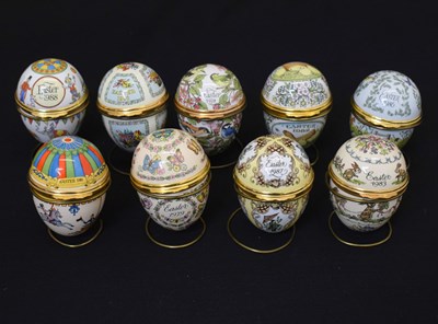 Lot 301 - Group of Halcyon Days enamel Easter eggs