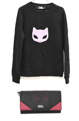 Lot 215 - Karl Lagerfeld - Lady's black and pink crossbody bag and sweatshirt