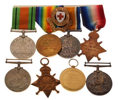 Lot 278 - Two First World War medal trios