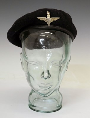 Lot 264 - British Second World War period beret with Parachute Regiment cap badge