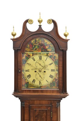 Lot 353 - Early 19th century Scottish mahogany-cased 8-day painted dial longcase clock