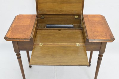 Lot 504 - Early 20th century Britisher oak metamorphic writing table/desk