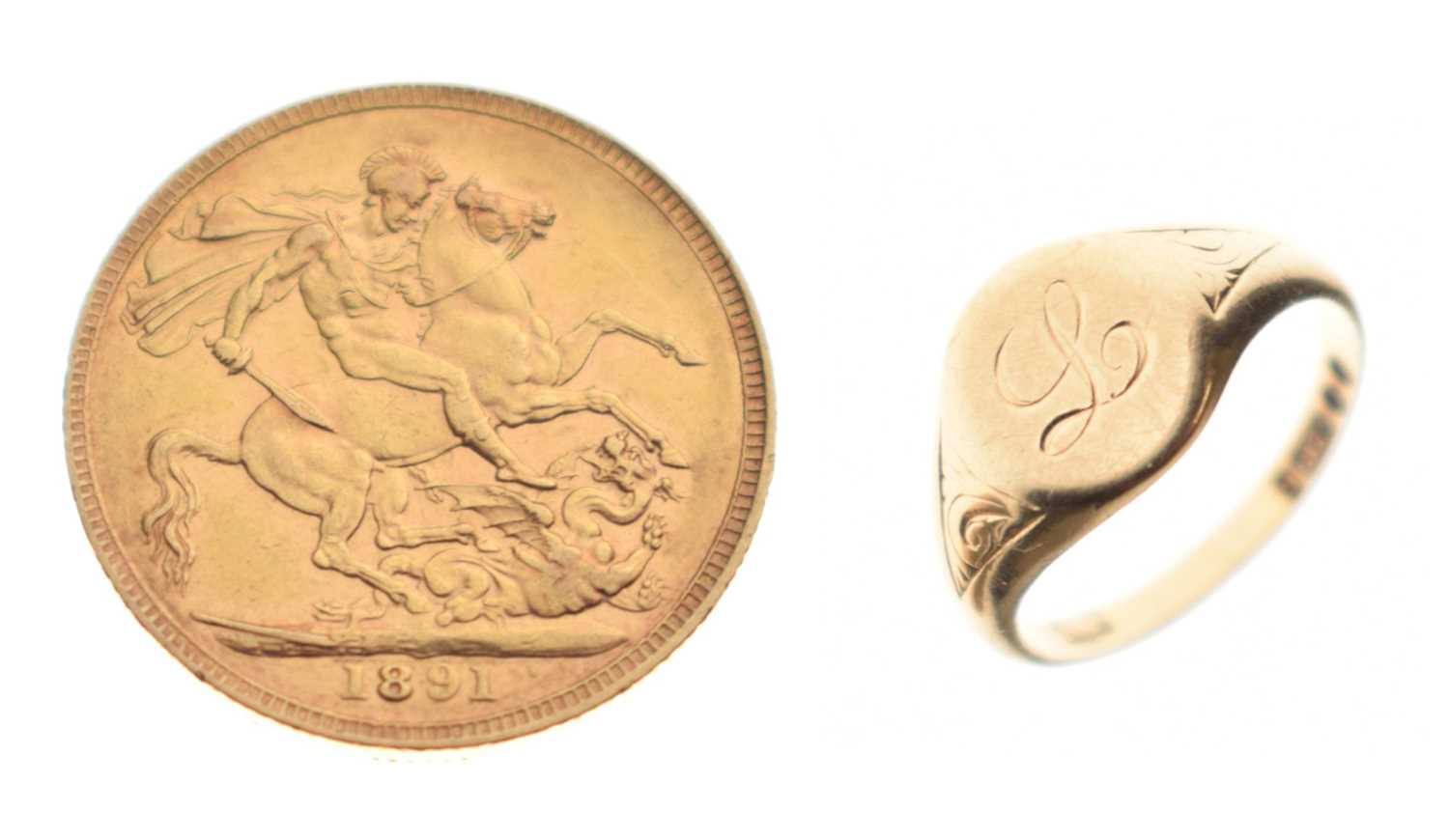 Lot 156 - Queen Victoria gold sovereign 1891