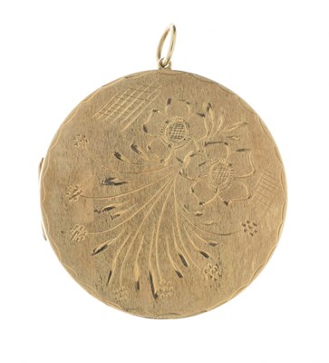 Lot 49 - 9ct gold circular locket