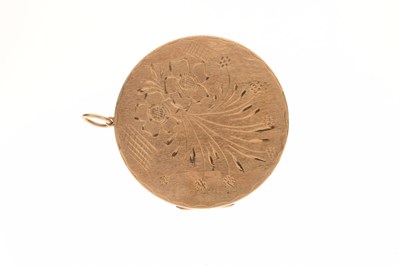 Lot 49 - 9ct gold circular locket