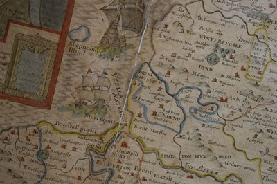 Lot 278 - Speed (John), 17th century hand coloured engraved map of Somerset-Shire