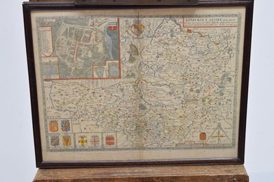 Lot 278 - Speed (John), 17th century hand coloured engraved map of Somerset-Shire