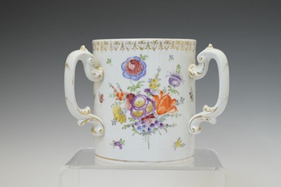 Lot 297 - 19th century porcelain three handled tyg