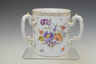 Lot 297 - 19th century porcelain three handled tyg