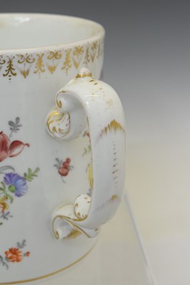 Lot 297 - 19th century porcelain three handled tyg