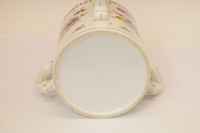 Lot 297 - 19th century porcelain three handled tyg