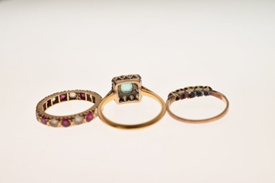 Lot 24 - Three gem-set dress rings