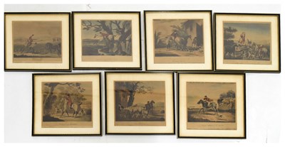 Lot 401 - After Charles Loraine Smith (1751-1835) - Set of seven hunting hand coloured aquatints