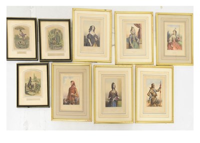 Lot 400 - Six framed coloured engravings of European royalty