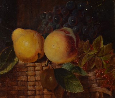 Lot 463 - 19th century oil on canvas - Still life of fruit