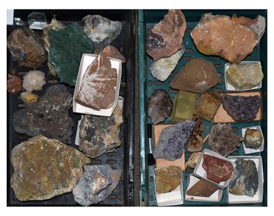 Lot 212 - Approximately thirty geology specimens of rocks, crystals, etc