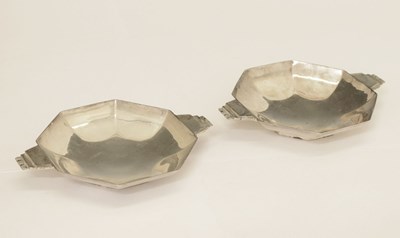 Lot 121 - Pair of Edward VII silver pin dishes of octagonal form