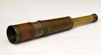 Lot 234 - Early 20th century leather mounted brass five-draw telescope