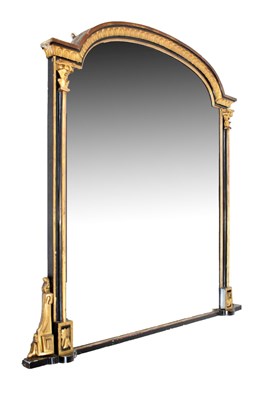 Lot 499 - Gilt and ebonised overmantle