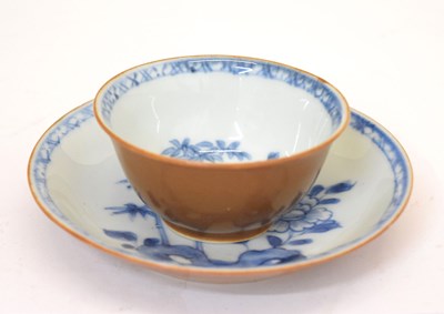 Lot 346 - Nanking cargo porcelain tea bowl and saucer