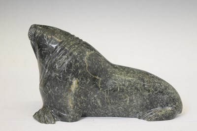 Lot 184 - Inuit carved soapstone sculpture of a walrus