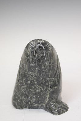 Lot 184 - Inuit carved soapstone sculpture of a walrus