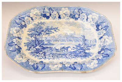 Lot 294 - 19th century blue and white transfer printed meat dish