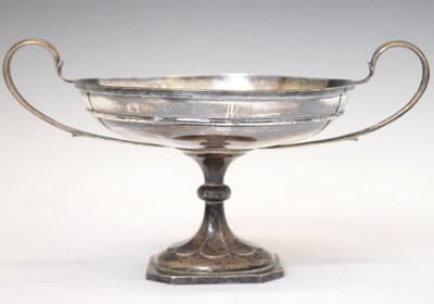 Lot 147 - George V silver twin-handled tazza or comport