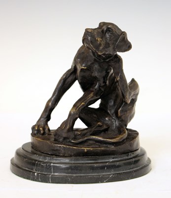 Lot 227 - After Christopher Fratin (1801-1864) - Bronze sculpture of dog scratching