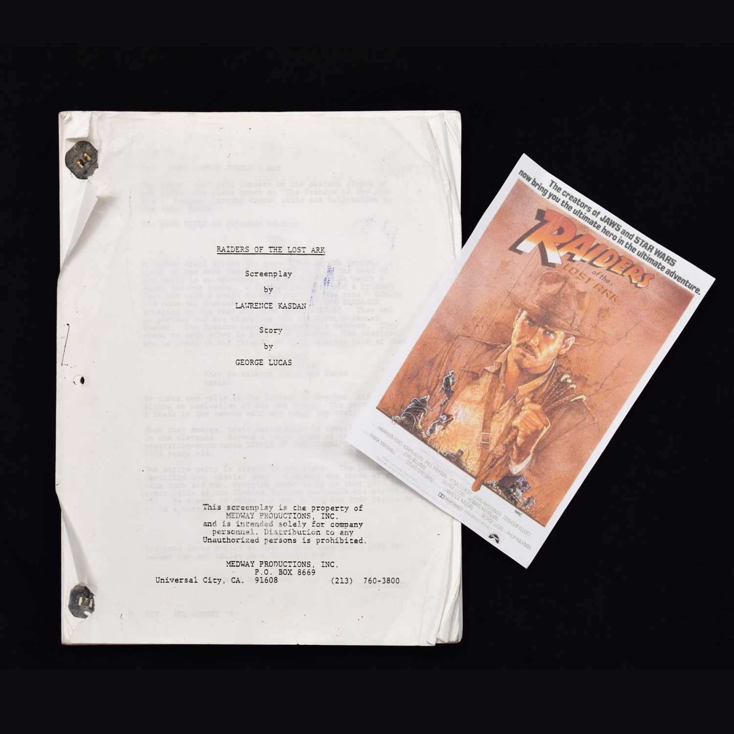 Lot 135 - Raiders of the Lost Ark (1981) draft screenplay film script - third revised edition
