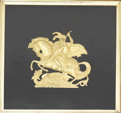 Lot 194 - 19th century gilt metal plaque George and the Dragon