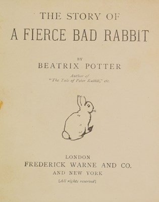 Lot 266 - Potter, Beatrix - 'The Story of A Fierce Bad Rabbit' - First Edition